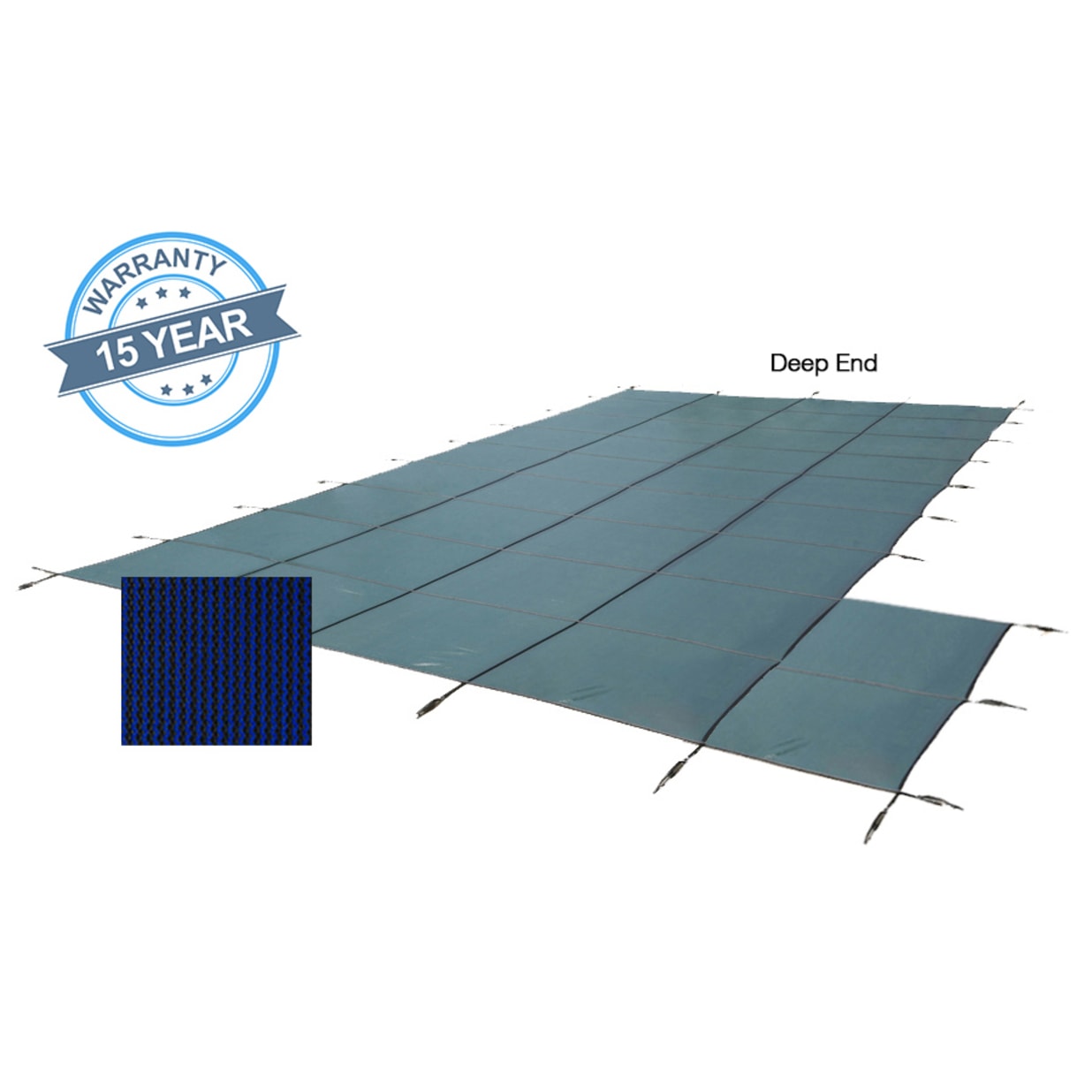 20' x 44' Royal Mesh Right Step Safety Cover, Blue, 15 Yr. Warranty