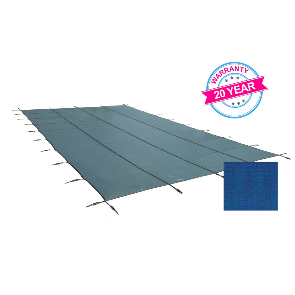 12'x20' King Light Weight Solid, Rectangle Safety Cover, Blue, 20 Yr. Warranty
