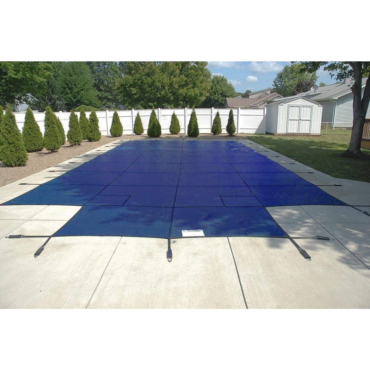 16'x40' King Light Weight Solid Rectangle Safety Cover, Blue, 20 Yr. Warranty