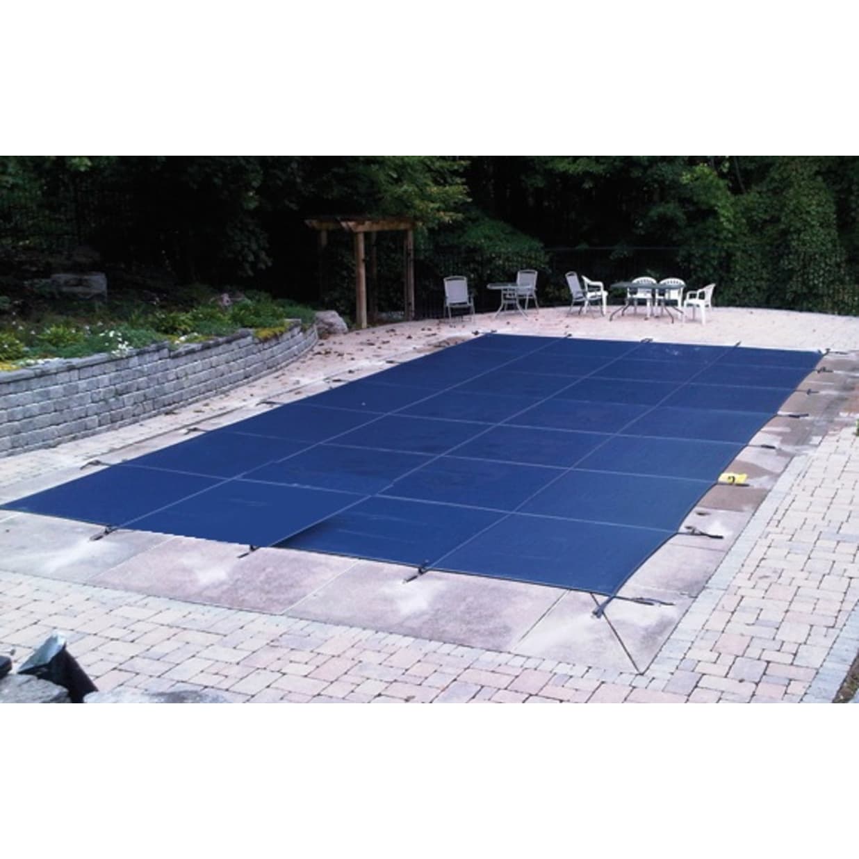 20'x44' King Light Weight Solid Rectangle Safety Cover, Blue, 20 Yr. Warranty