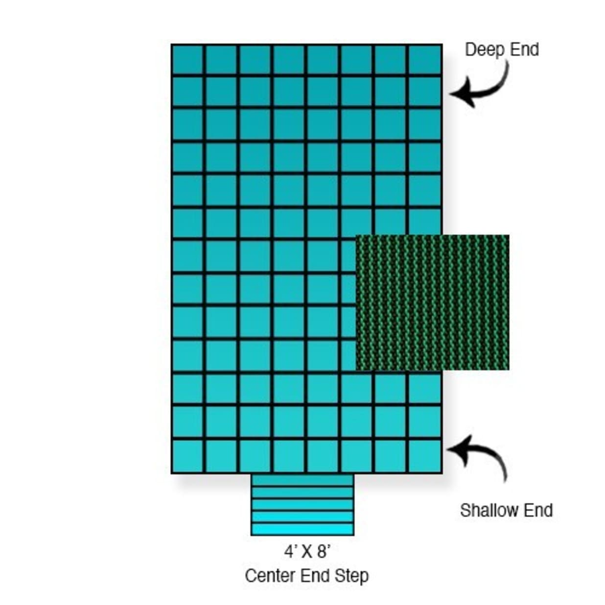 15'x30' King99 Mesh Center Step Safety Cover, Green, 20 Yr. Warranty