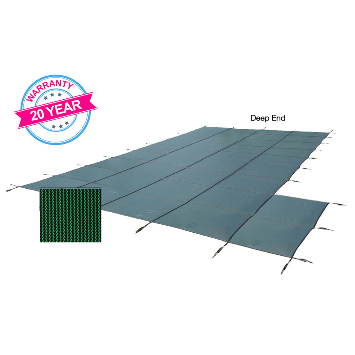 25' x 45' King99 Mesh, Right Step Safety Cover, Green, 20 Yr. Warranty