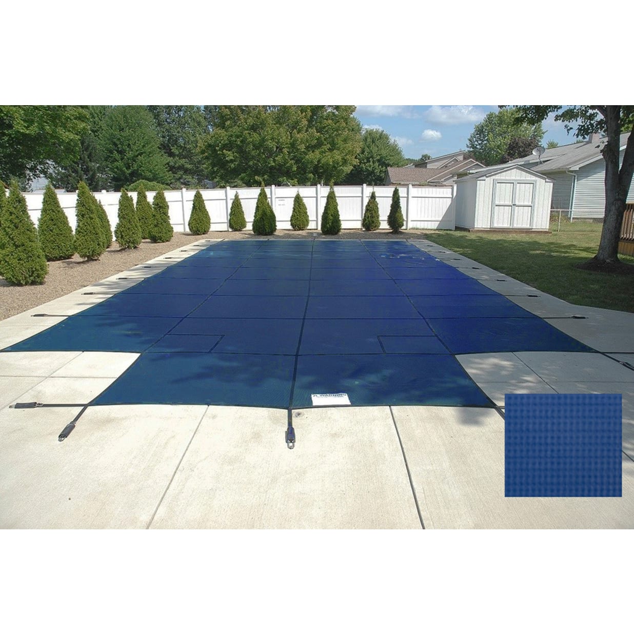30'x60' Emperor Solid Rectangle Safety Cover, Blue, 20 Yr. Warranty