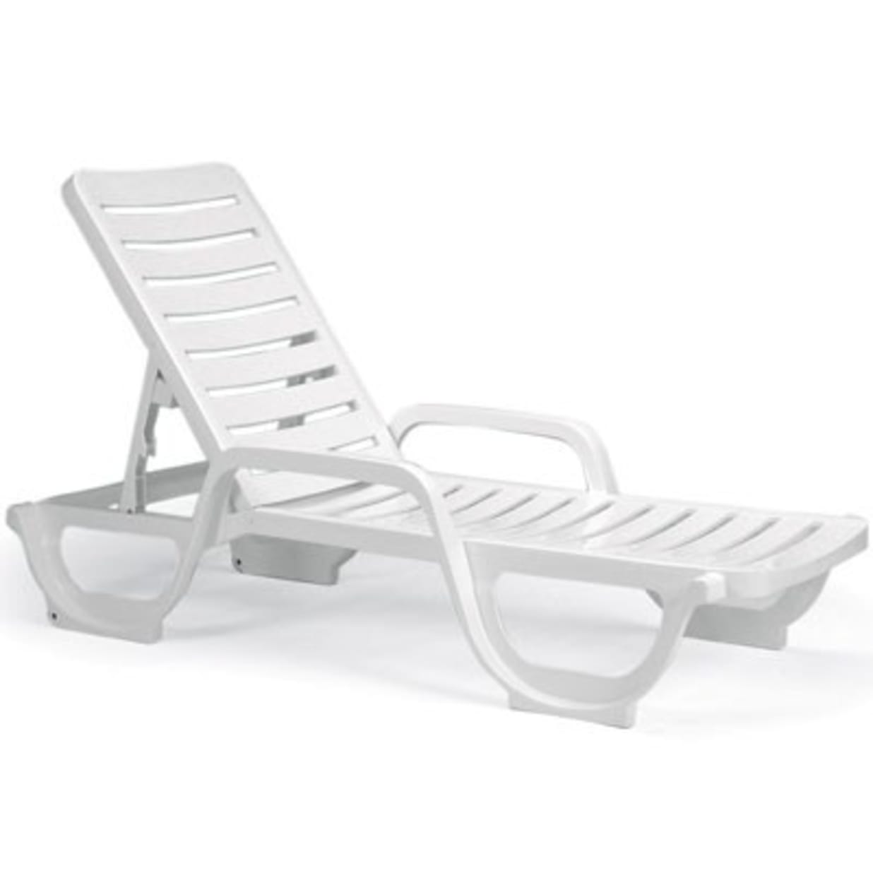 Bahia Stacking Chaise Lounge Chair, White