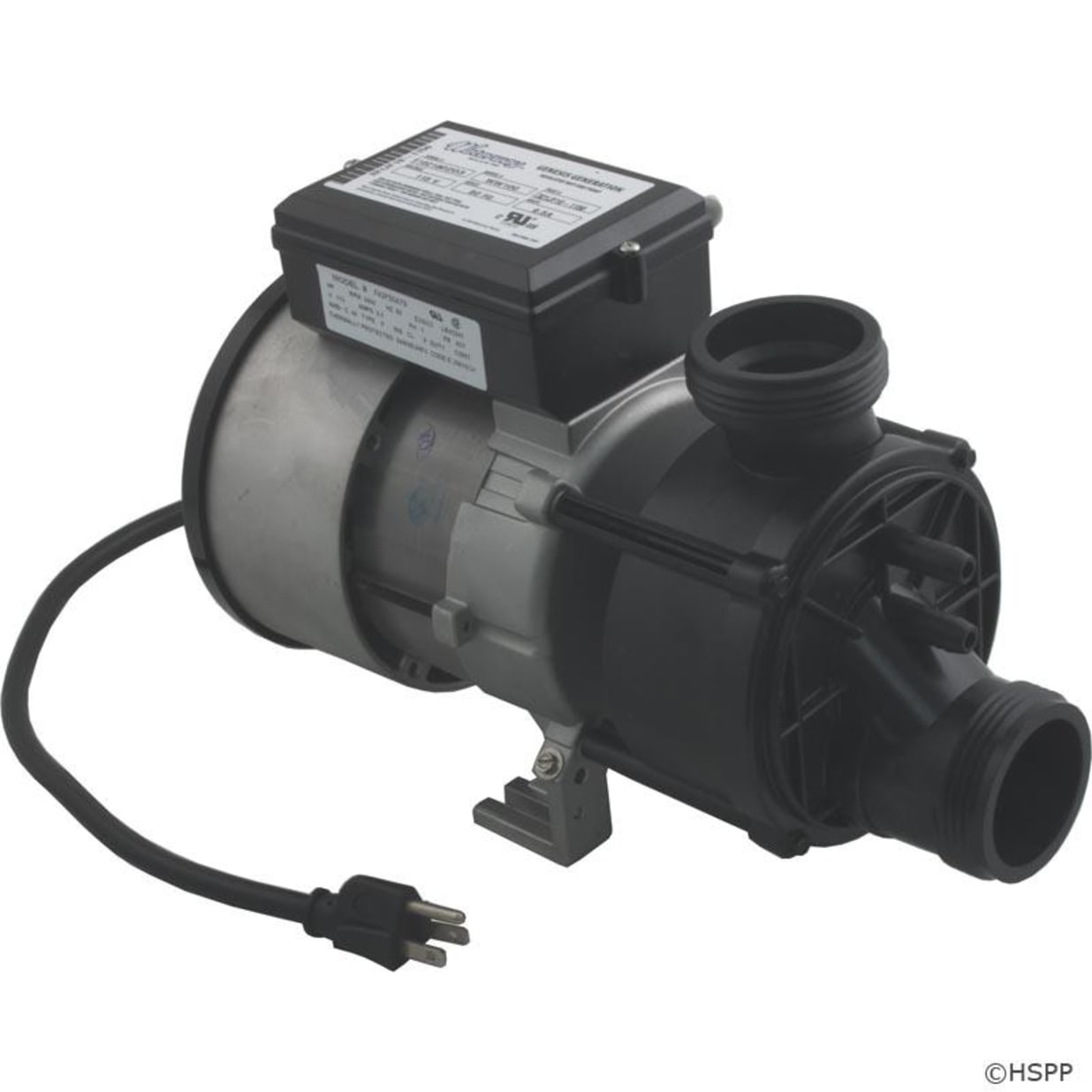9.0A Genesis Bath Pump, Nema Cord and Air Switch, 115v, 1-1/2"