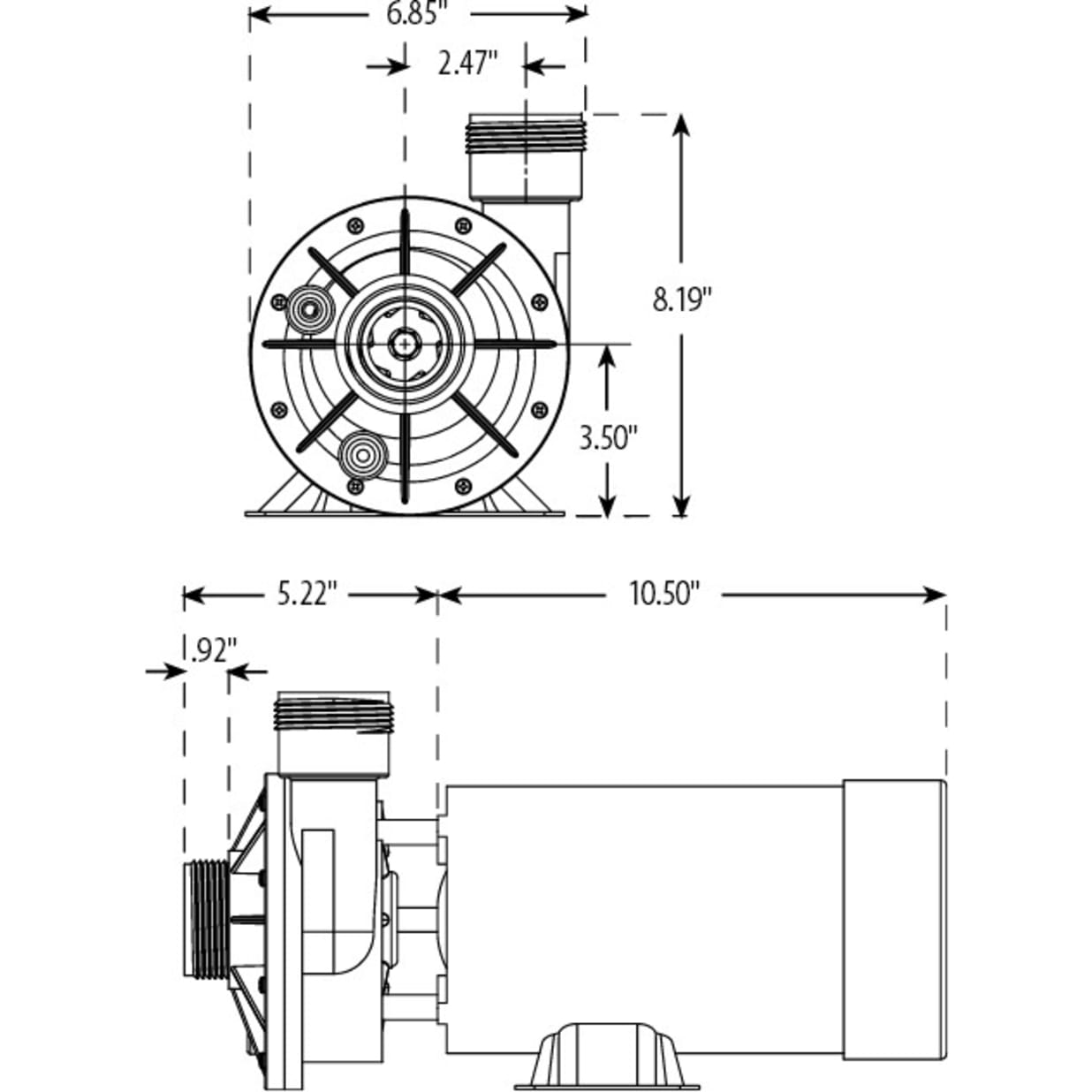 1.5HP 2-Speed Spa-Flo Pump - 48 Frame