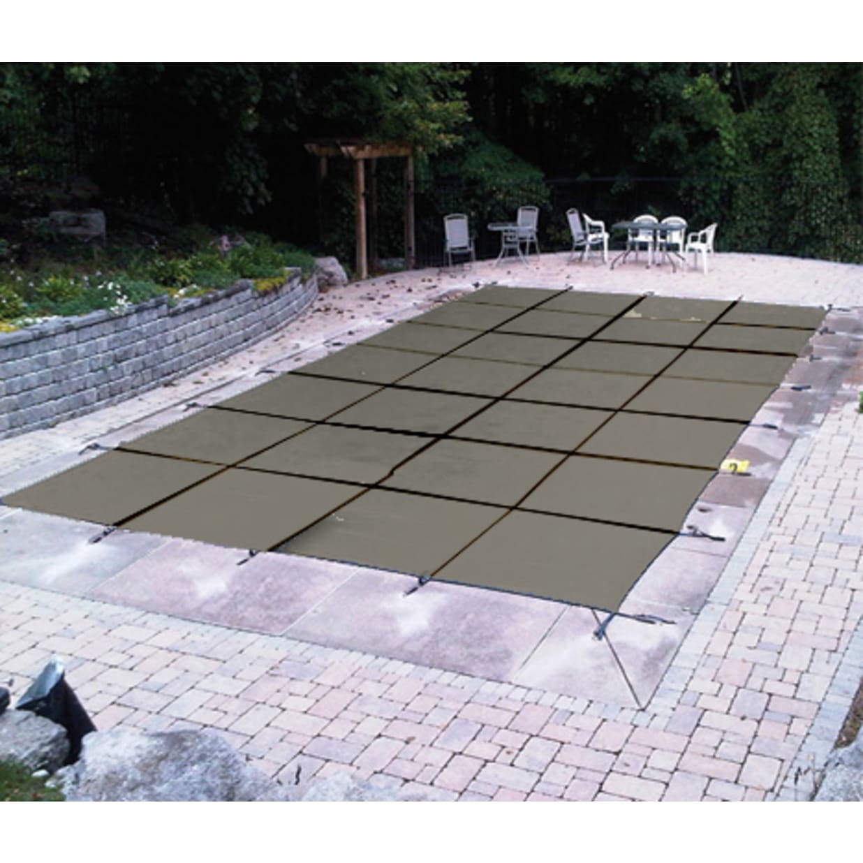 16' x 40' King99 Mesh, Rectangle Safety Cover, Tan, 20 Yr. Warranty