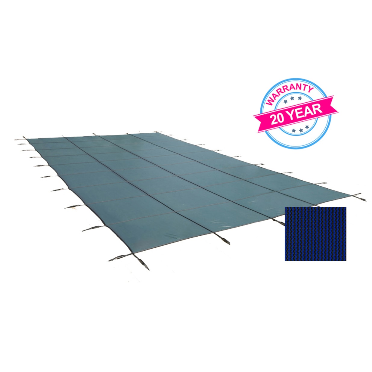 16' x 40' King99 Mesh Rectangle Safety Cover, Blue, 20 Yr. Warranty