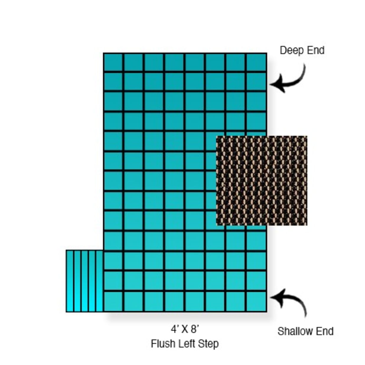 18' x 36' King99 Mesh, Left Step Safety Cover, Tan, 20 Yr. Warranty