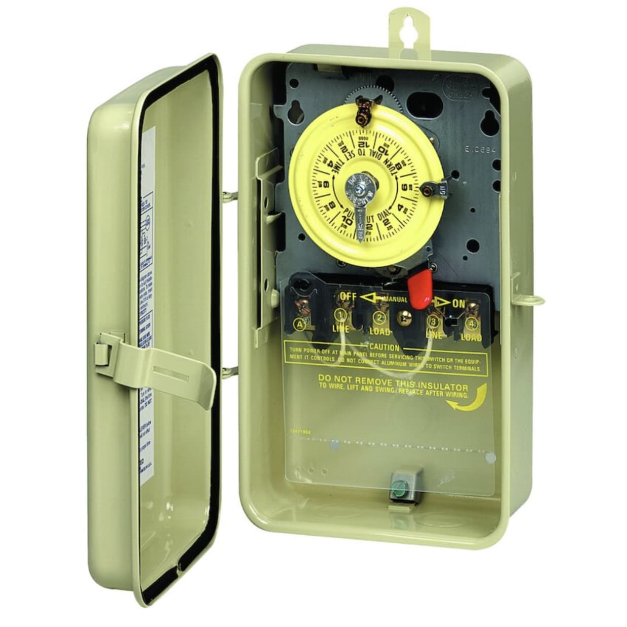 24-Hour 208-277V Mechanical Time Switch, DPST, Type 3R Metal Enclosure
