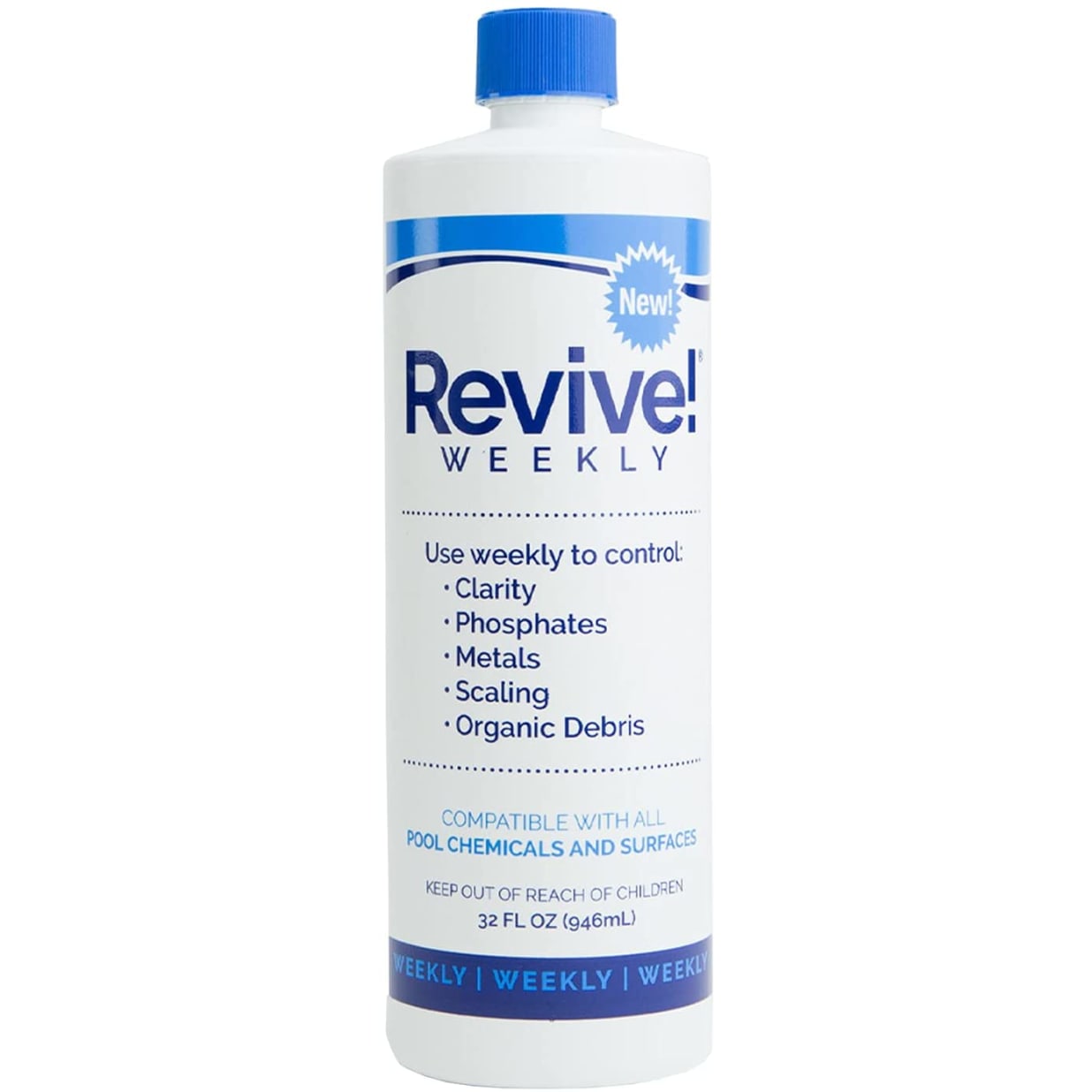 Revive! Weekly Swimming Pool Clarifier, Phosphate, Metal, and Scale Removal, 32 Ounce