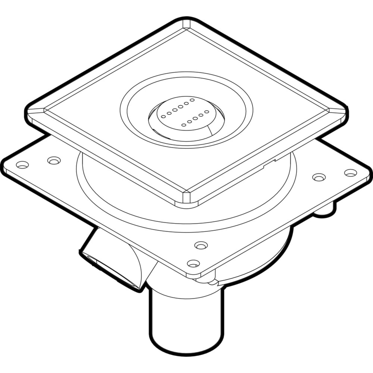 Square Face Multi-Nozzle Adjustable Deck/Wall Jet, White