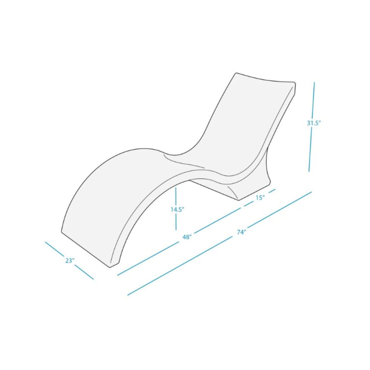 Granite Gray Signature Chaise Deep For 10-15" Water Depth