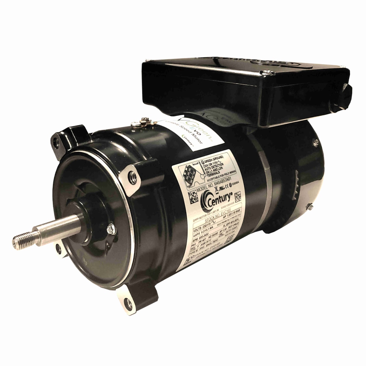 Century EVC165 | High-Efficiency Pool Pump Motor | 1.65/1.50 HP