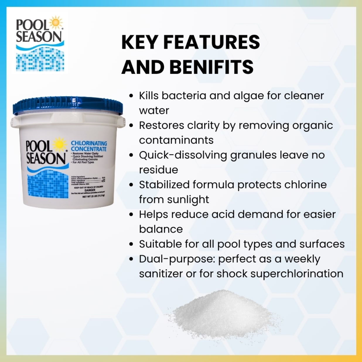 Chlorinating Concentrate Sanitizer & Shock, 25 lb Bucket