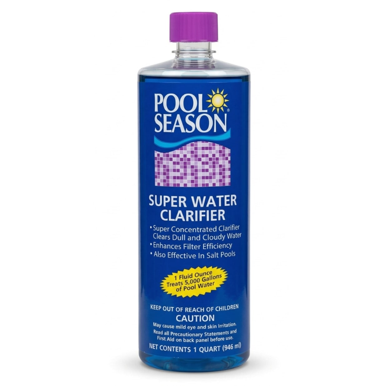 Super Water Clarifier – Concentrated Formula for Sparkling Clear Swimming Pool Water – Fast-Acting Treatment for Cloudy Pools – 32 Oz.