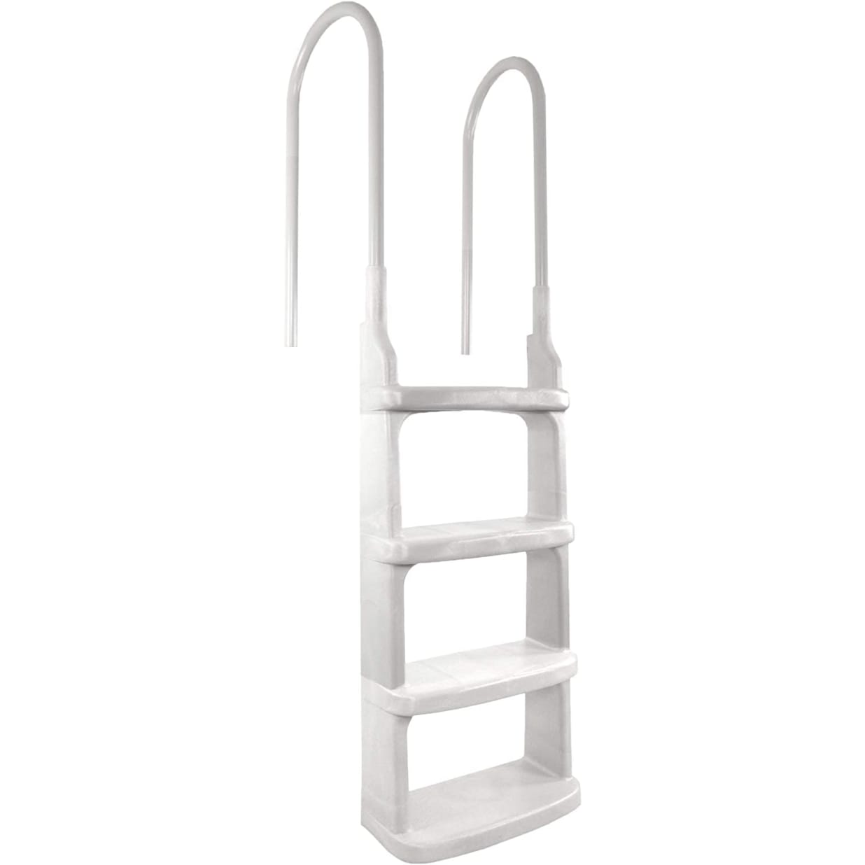 48-54" White Easy Incline In-Pool Adjustable Ladder For Above Ground Pools"