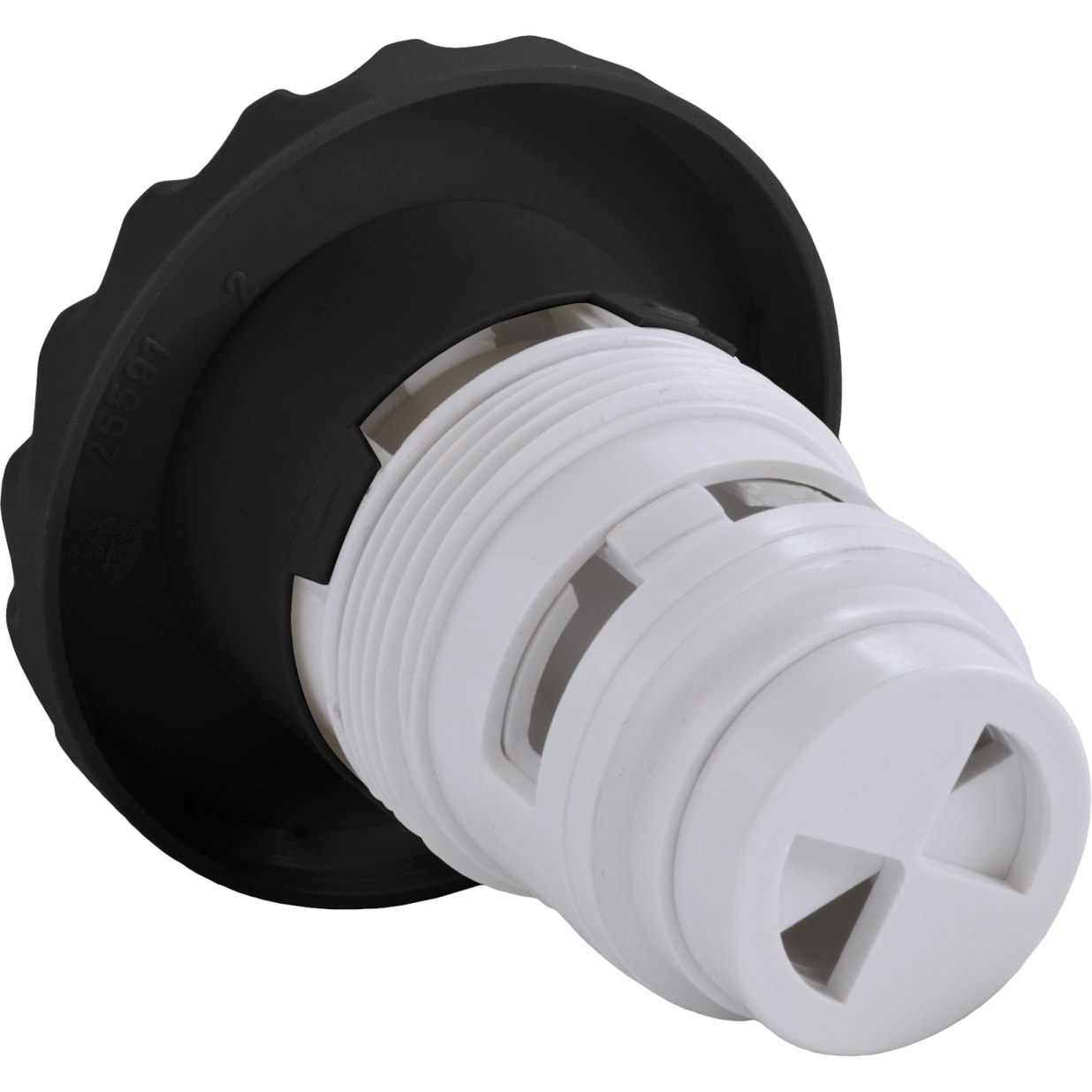 2.5" Spa Master Scalloped Pulsator Jet Internal, Black