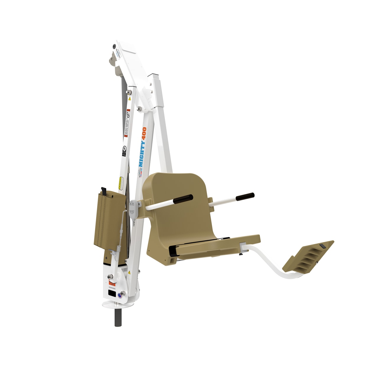 Mighty 400 Pool Lift, White Powder Coat with Tan Seat