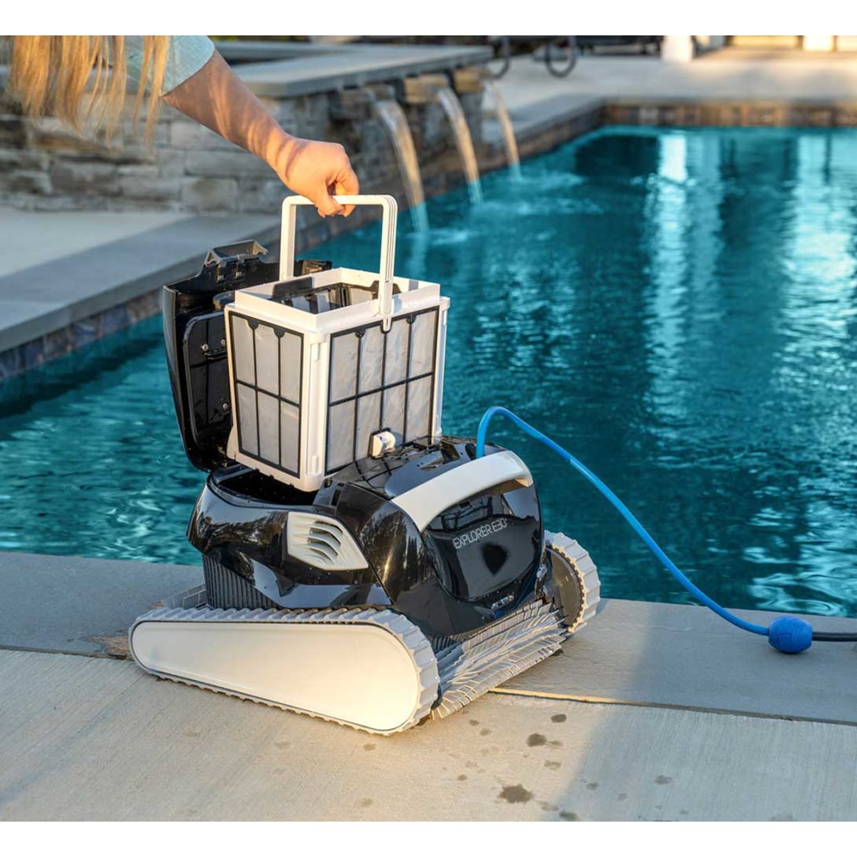 Dolphin Explorer E30 Robotic Pool Cleaner With Caddy