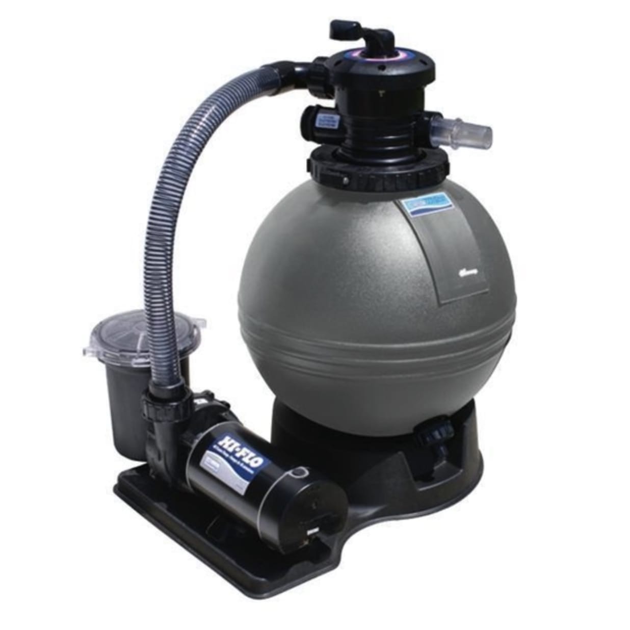 24' Round Essex Above Ground Pool Package, 52" Wall, Blue Overlap Liner, 16" Sand Filter System, 3/4 HP Pump, A-Frame Ladder, and Skimmer - Complete Package