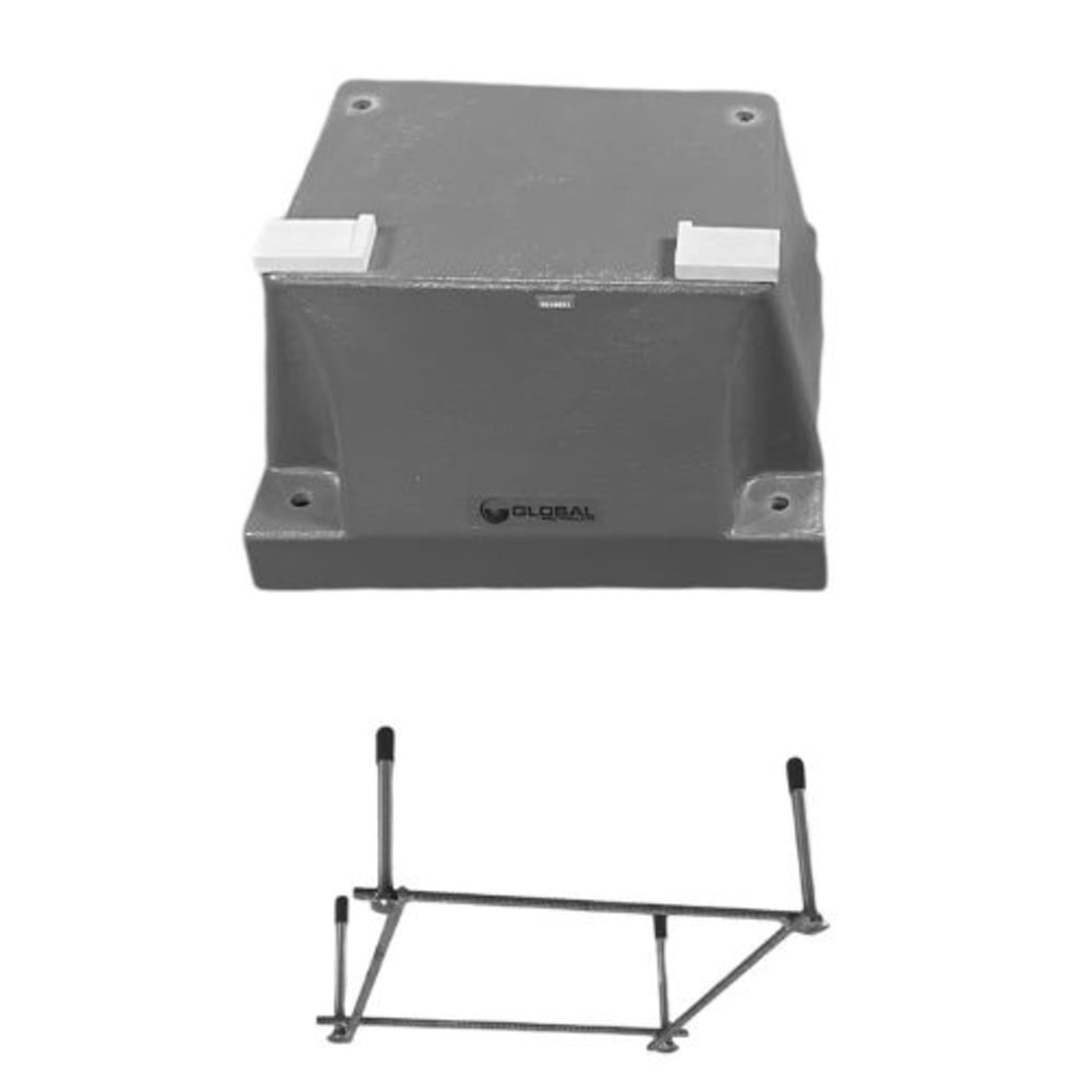 8' GX Diving Board with 4 Bolt Salt Friendly Spring Base, Jig and Hardware - Grey