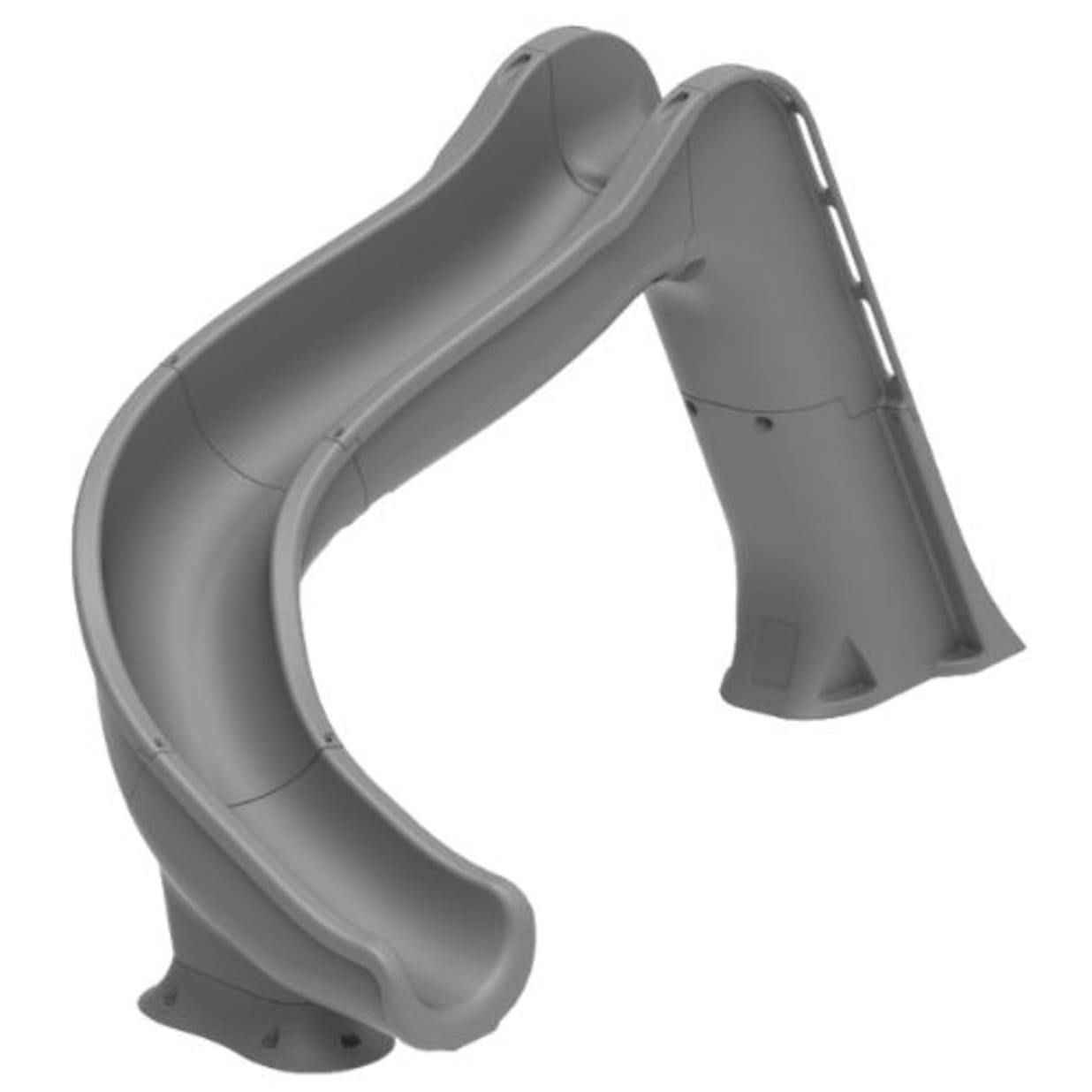 Side Winder Pool Slide, Grey - Left Turn with Light Package