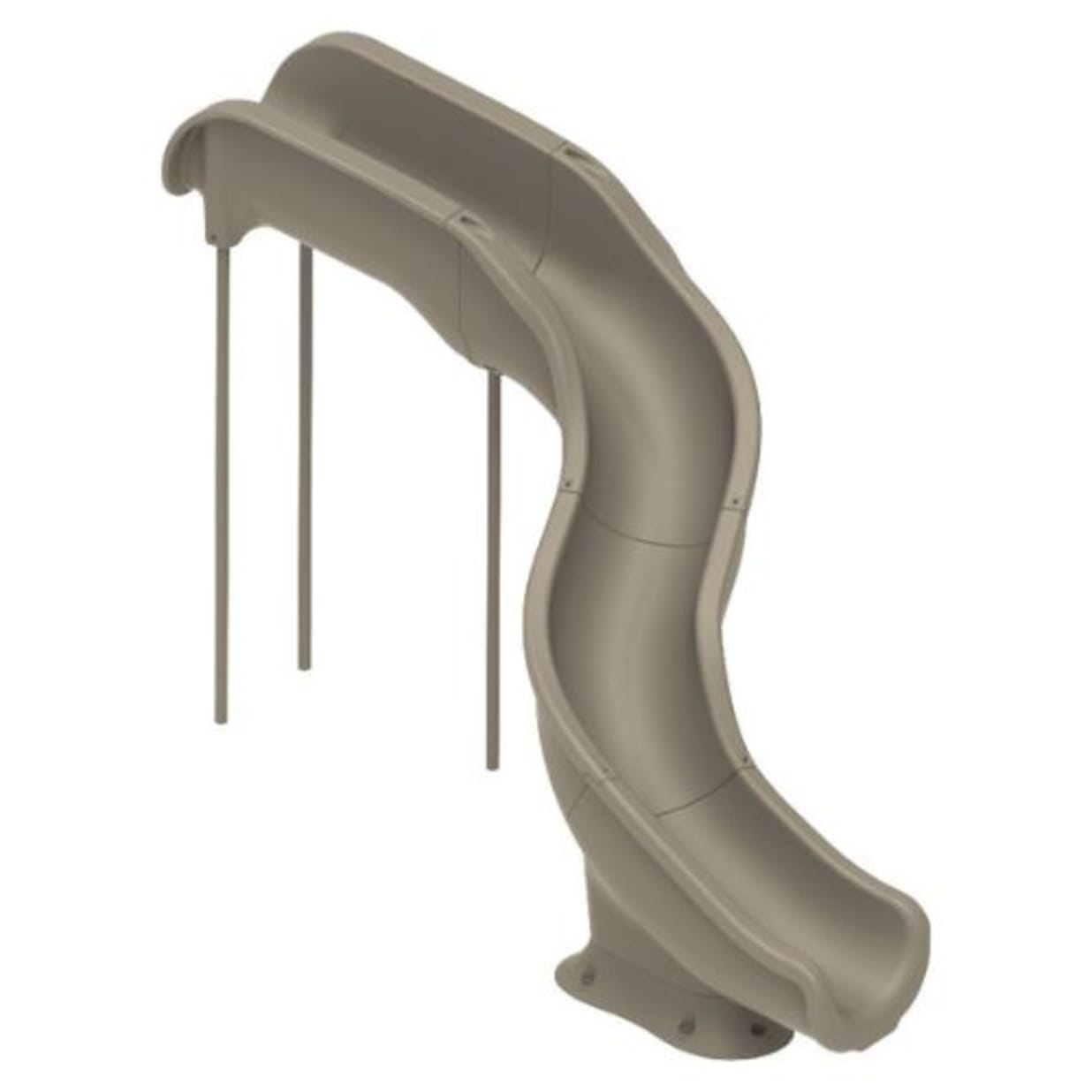 RT15 Pool Slide, Sand - Right Turn with Flume Light Package