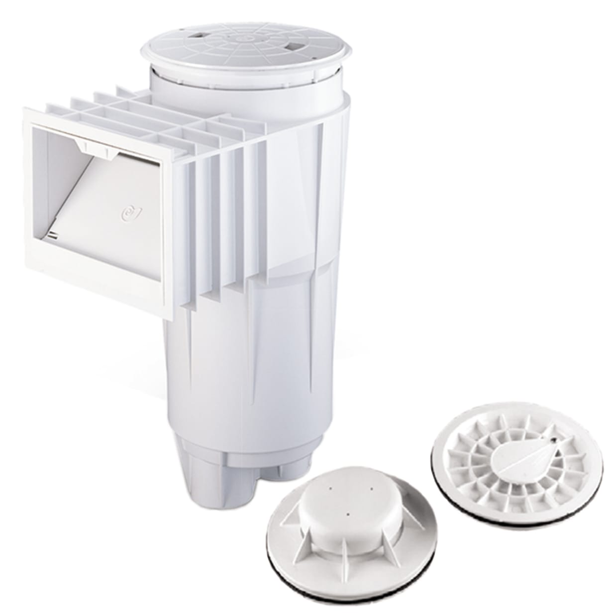 2" Bermuda Skimmer Slip Port With Float Valve Assembly PVC, White