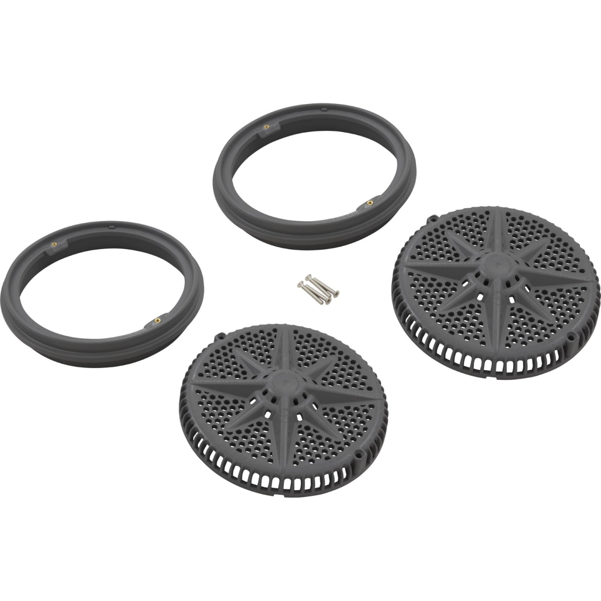 8" StarGuard Main Drain Cover with Long Ring, Dark Gray, 2 Pack