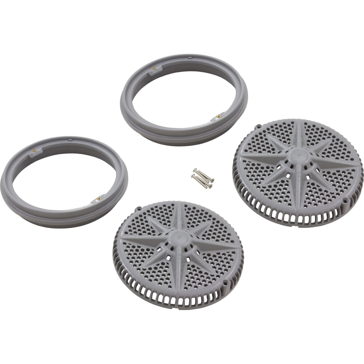 8" StarGuard Main Drain Cover with Long Ring, Gray, 2 Pack