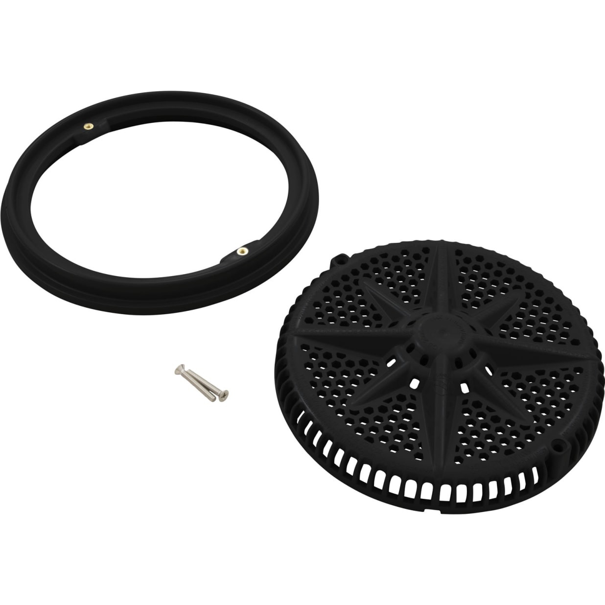 8" StarGuard Main Drain Cover with Short Ring, Black