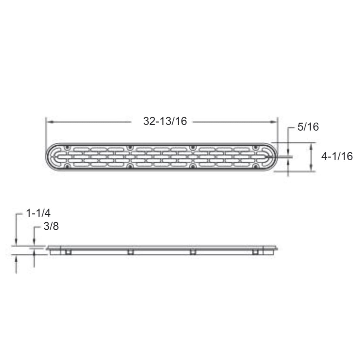 2" Channel Drain Cover and Frame, Light Gray