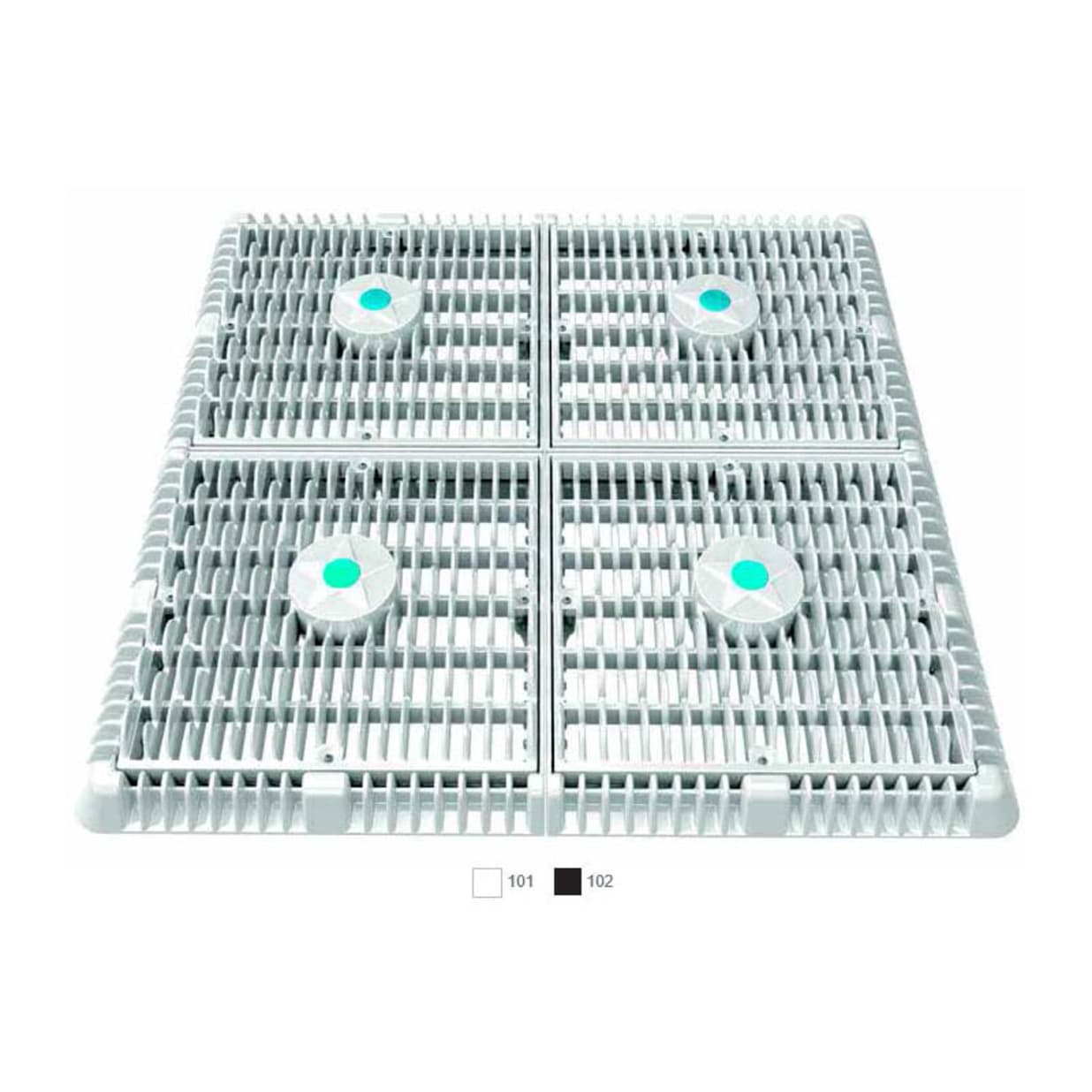 18" x 18" White Square Wave Suction Outlet Cover Set
