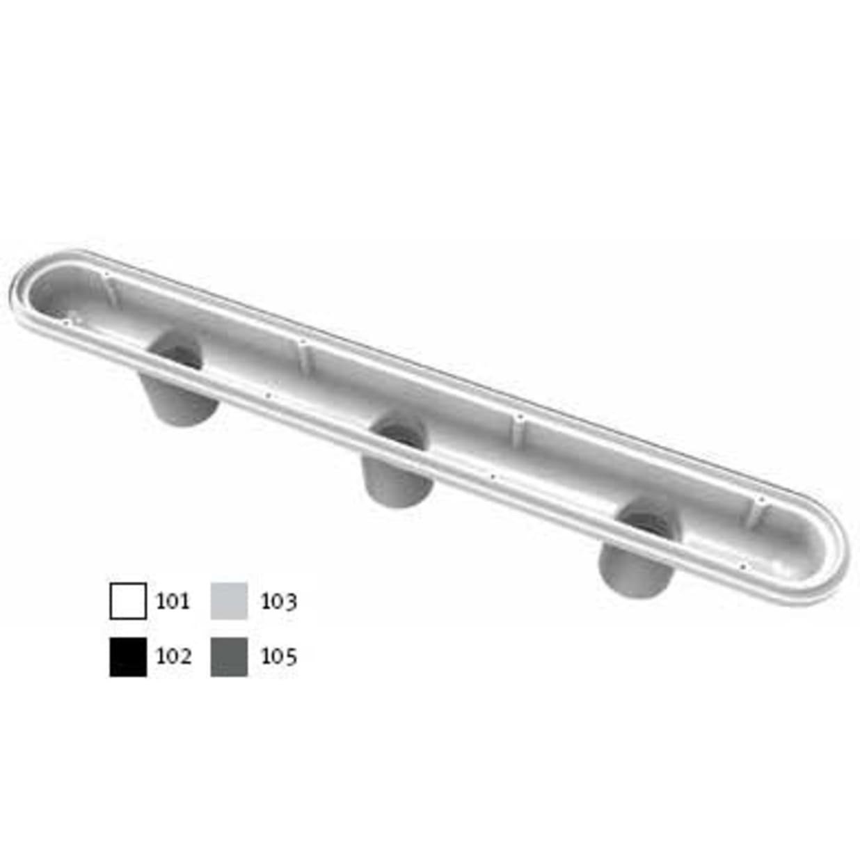 32" Medium Gray Channel Drain Three-Port PVC Sump