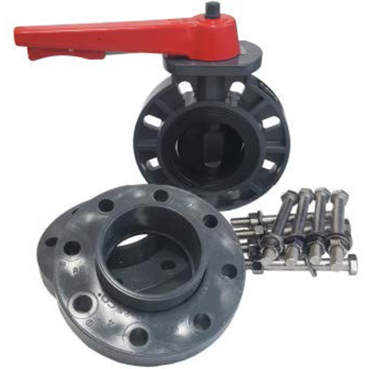 6" 411 Series Butterfly Valve & Flange Kit with Zinc Bolts