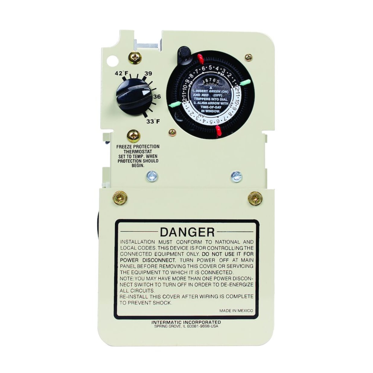 Freeze Protection Timer with Thermostat For 120/240V Applications, Mechanism