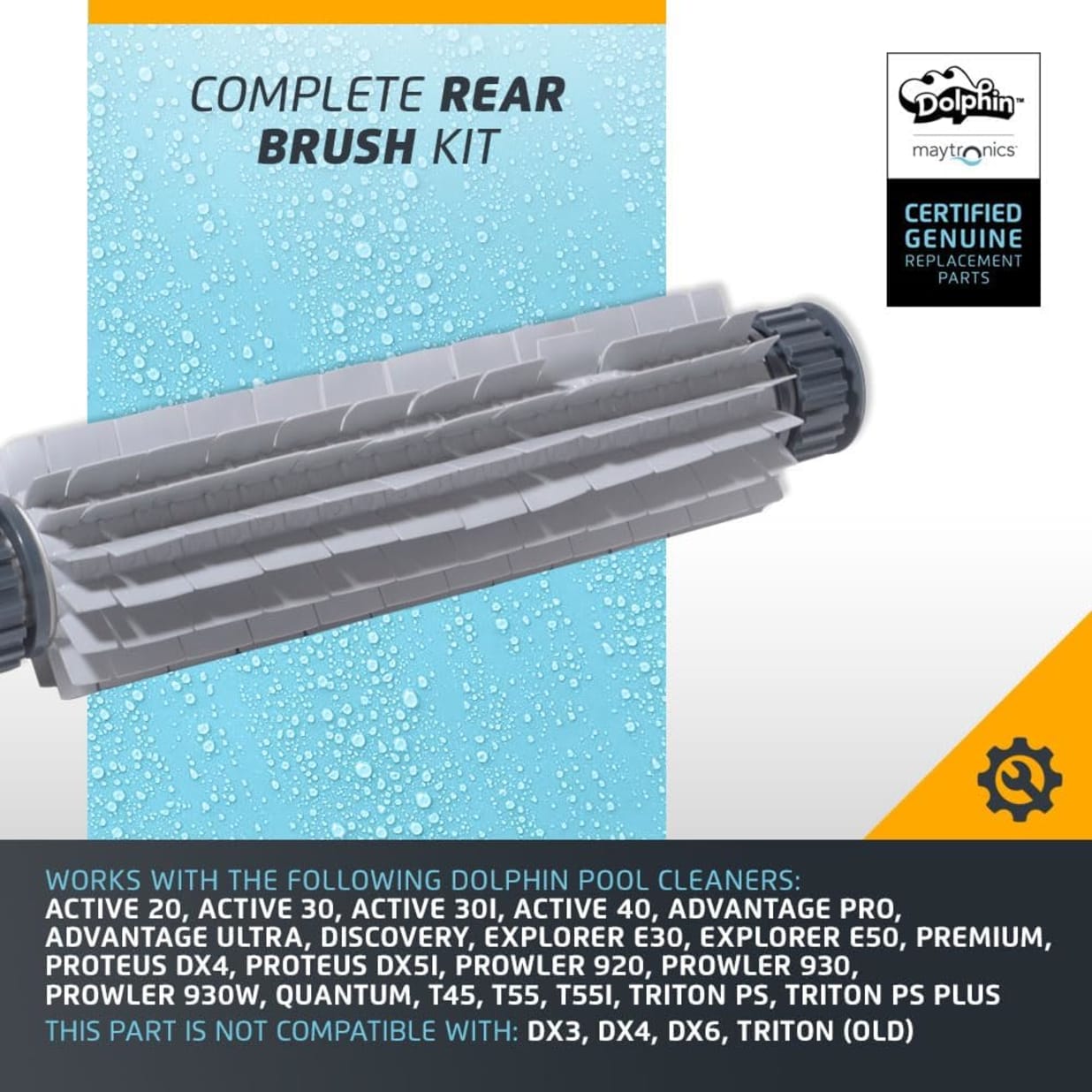 Miiiiiページ② Maytronics 99955380-ASSY Gray Rear Brush Assembly for Dolphin Pool