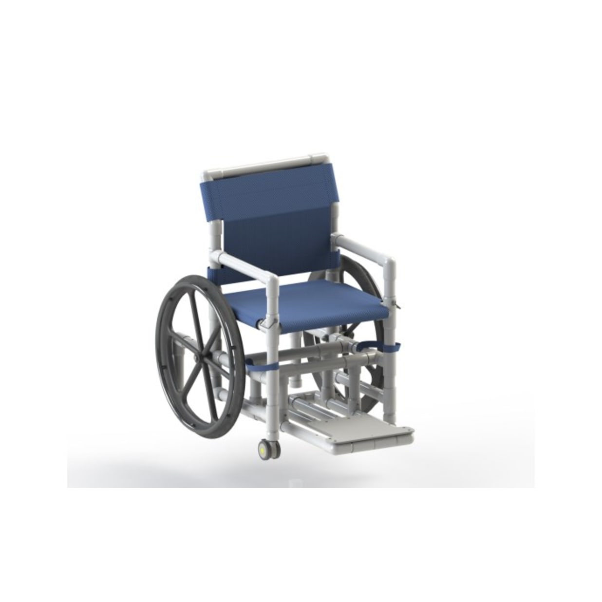21" PVC Pool Access Chair with Mesh Seat and Slide Out Footrest, F-520WSPM