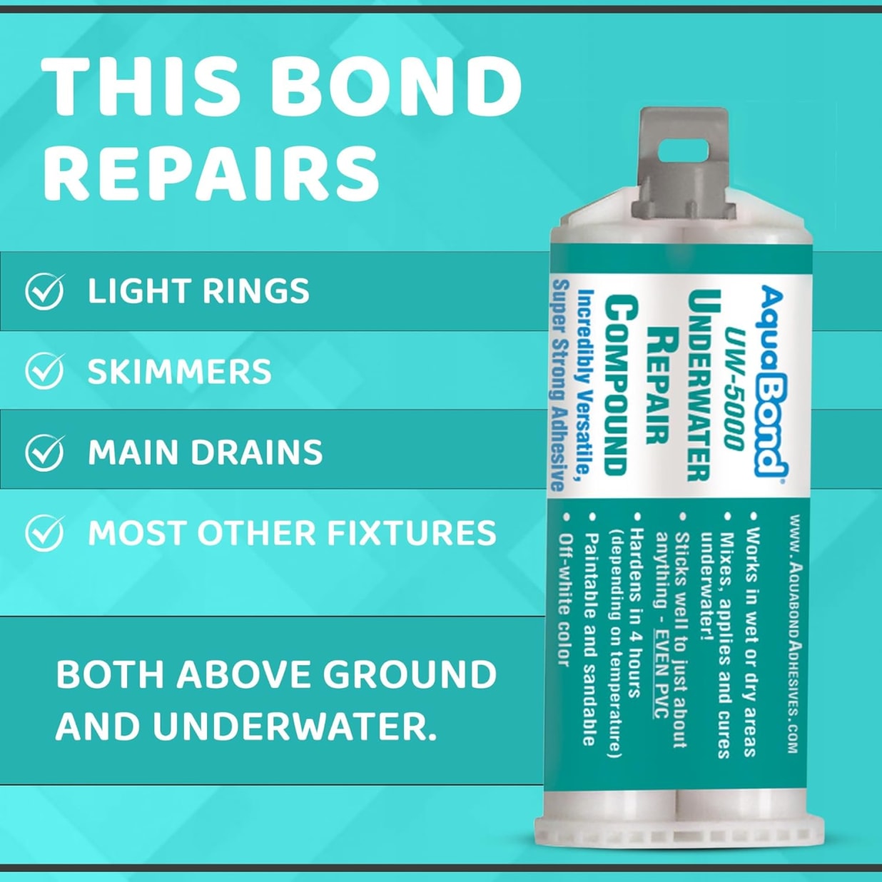 Underwater Swimming Pool Repair Epoxy Kit For Pools And Spas, Gray
