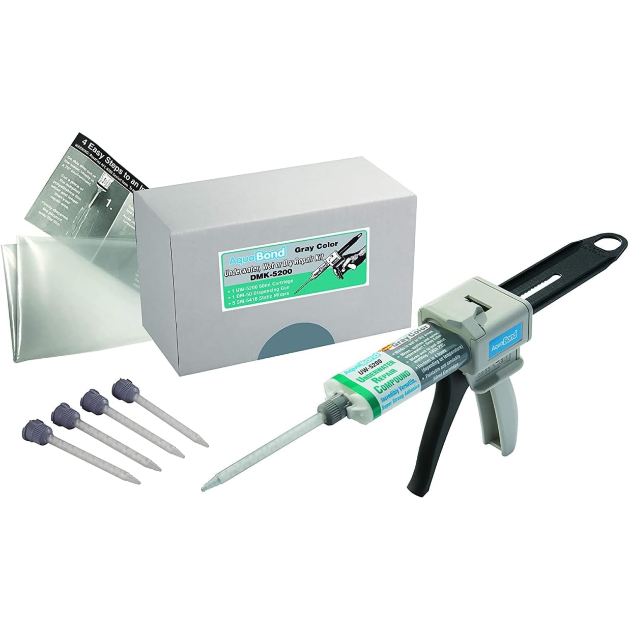 Underwater Swimming Pool Repair Epoxy Kit For Pools And Spas, Gray