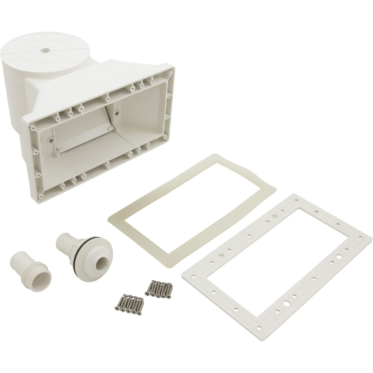 1-1/2" FPT White Flo-Pro II Wide-Mouth Short Throat Above-Ground Skimmer