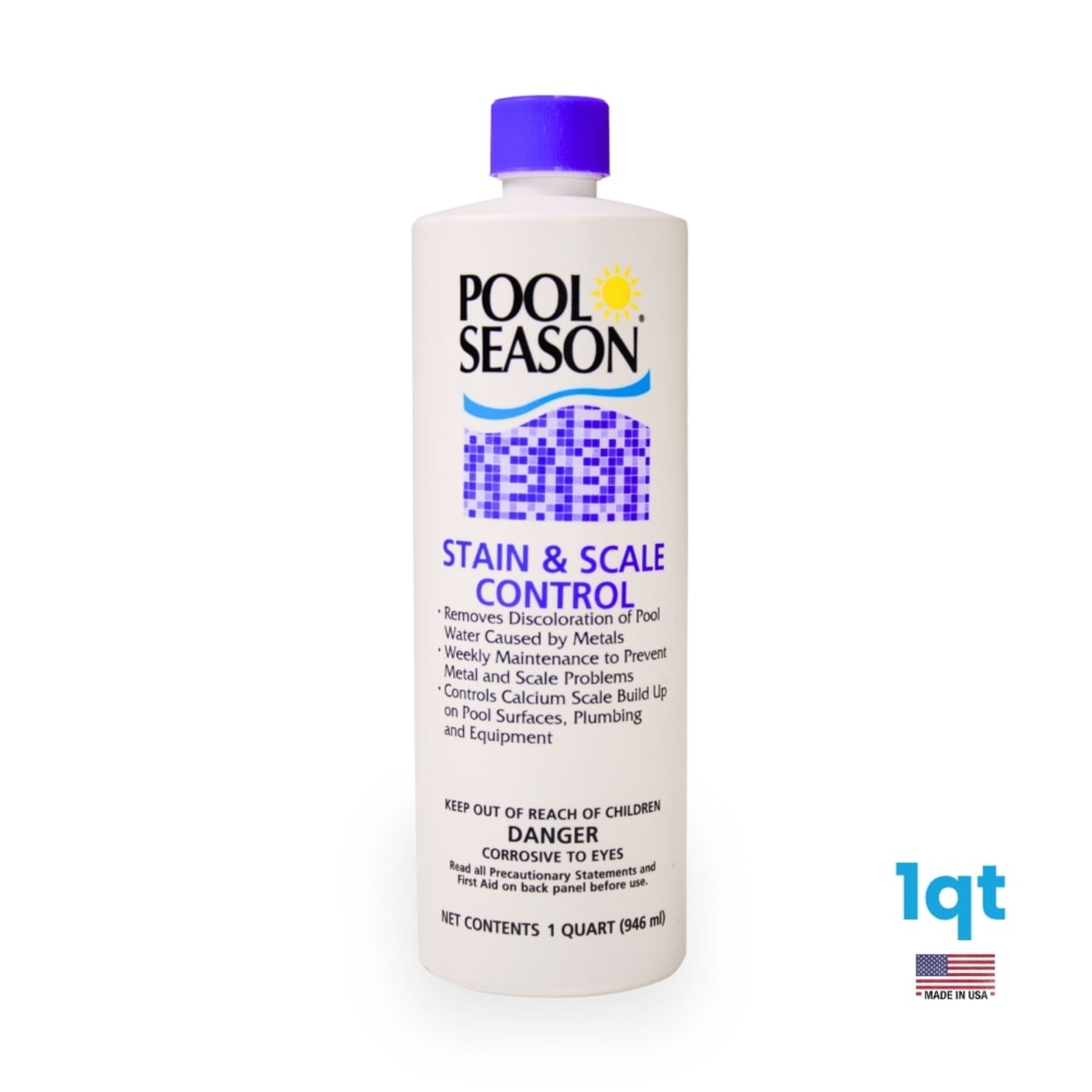 Stain & Scale Control – Prevents Mineral Stains, Scale Buildup, and Corrosion – Protects Pool Surfaces, Heaters, and Filters – 1 Quart