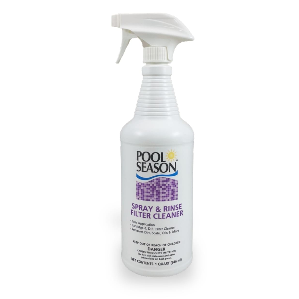 Filter Cleaner Spray N' Rinse – 1 Quart | Revives Old Pool Filters, Removes Dirt, Grime & Oils | Easy Spray-On Formula for Cartridge & DE Filters – No Soaking Required