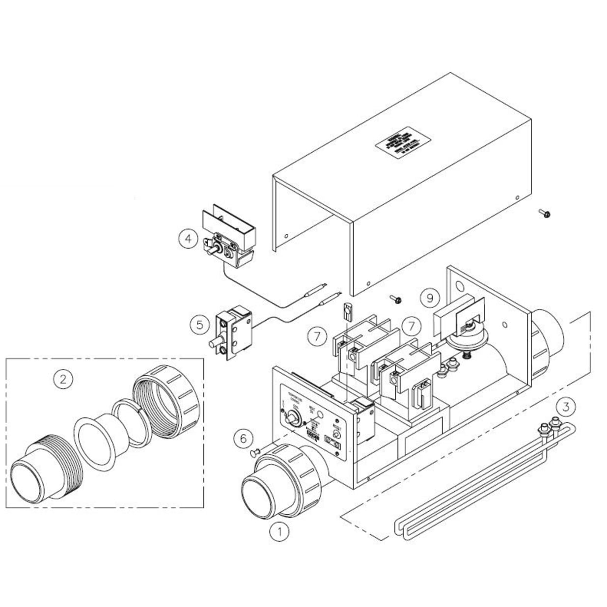 6ILS In-Line Electric Spa Heater 1 Phase 240V 6 kW