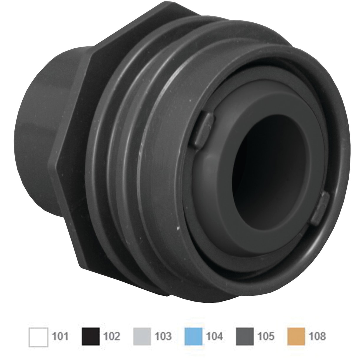 Blue Flush-Mount Return Fitting with 1" Orifice for 1" Outside Pipe