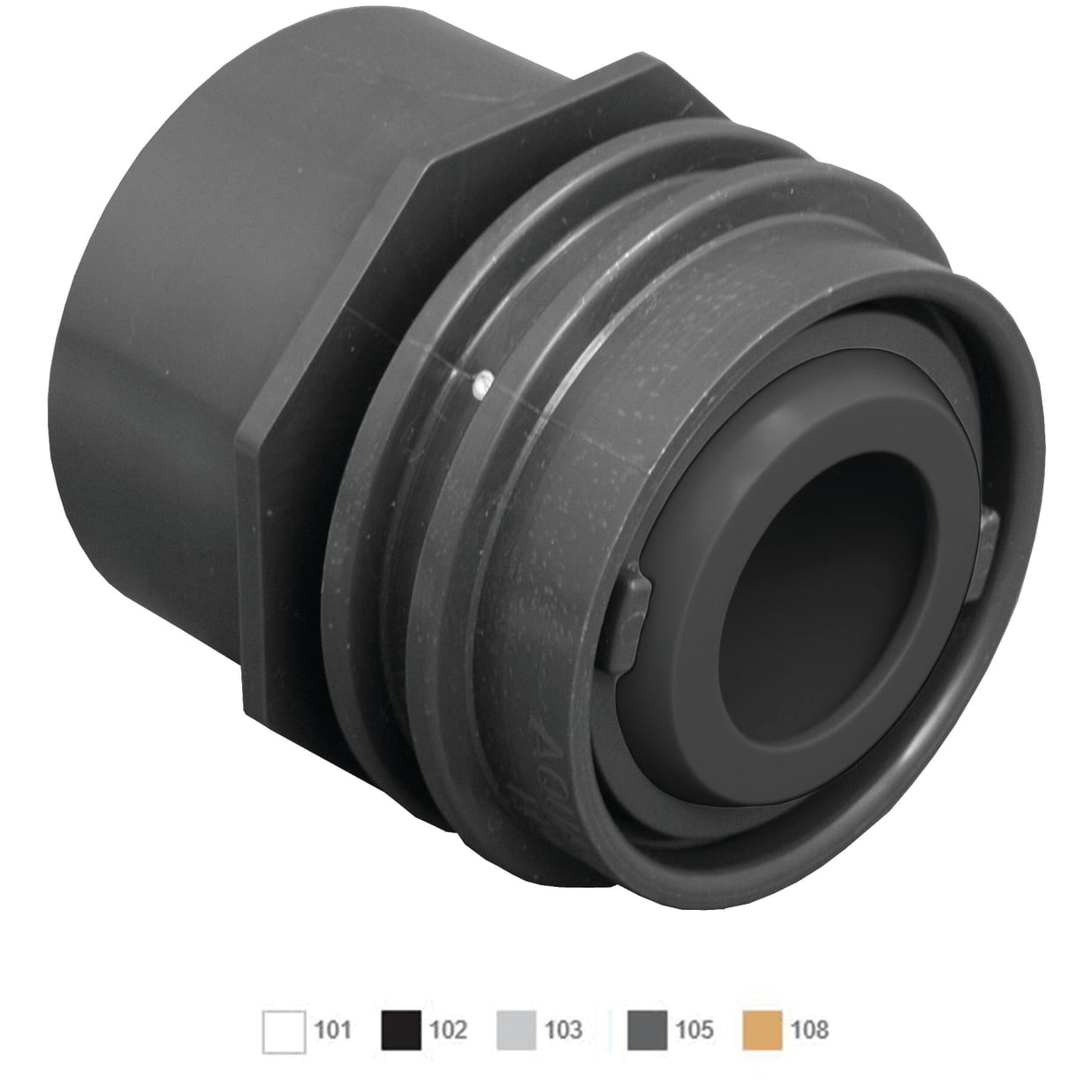 White Flush-Mount Return Fitting with 3/4" Orifice for 1-1/2" Outside Pipe