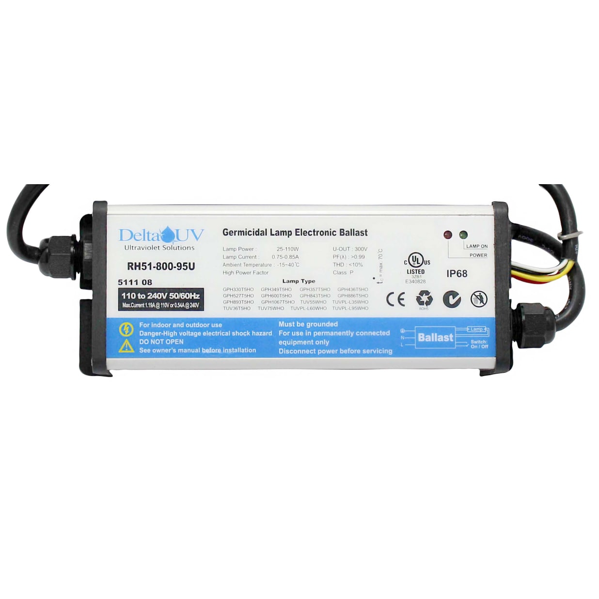 Universal Ballast For E/ES-15, E/ES-20, E/ES-40 Ultraviolet Sanitizer/Clarifier Systems; 120/230 V