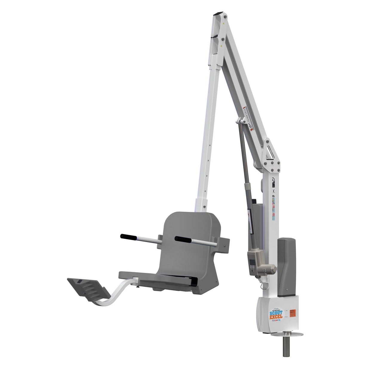 375 lbs Capacity Scout Excel White Pool Lift with Gray Seat without Anchor, F-SCTXL-G