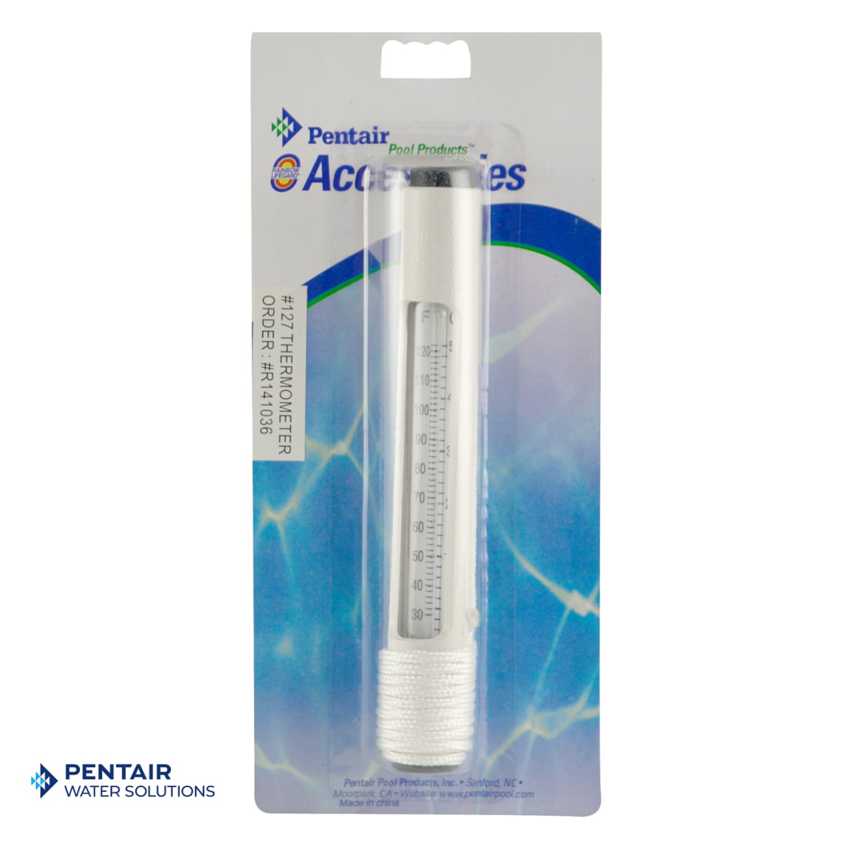 Sinking Pool Water Thermometer with ABS Case and 3-Foot Cord
